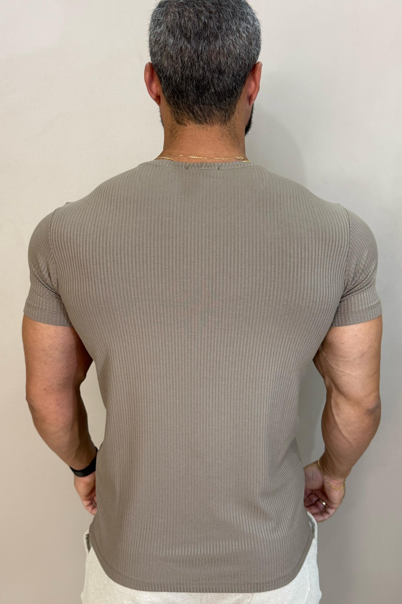 Camisa Class Canelada Slim Fit Castor - Up