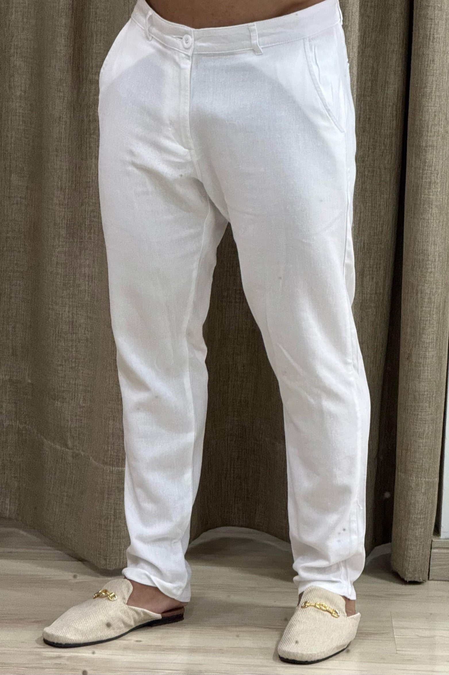 Calça 100% Linho Branco - Up
