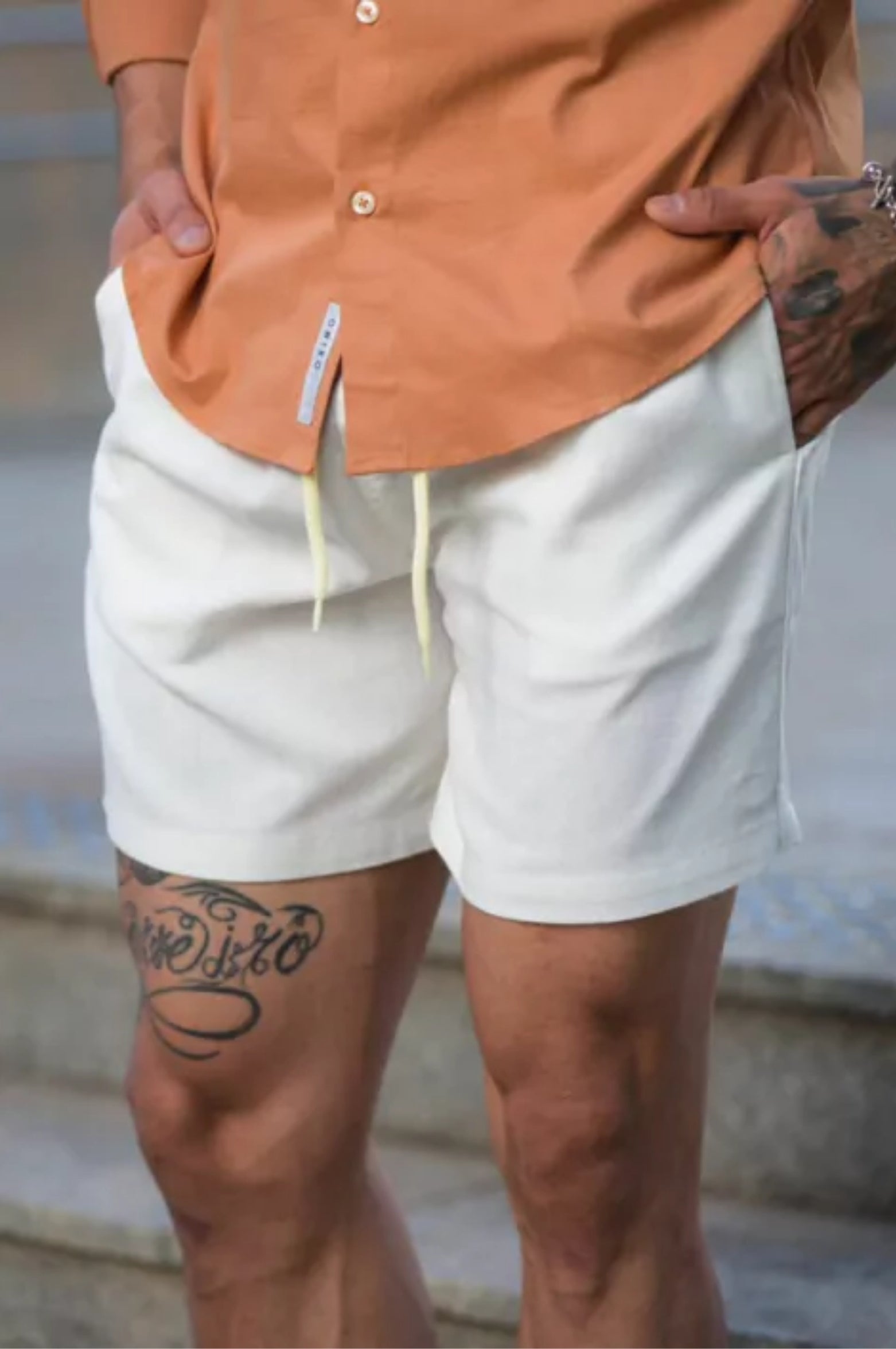 Short Linho com Elastano Branco - Up