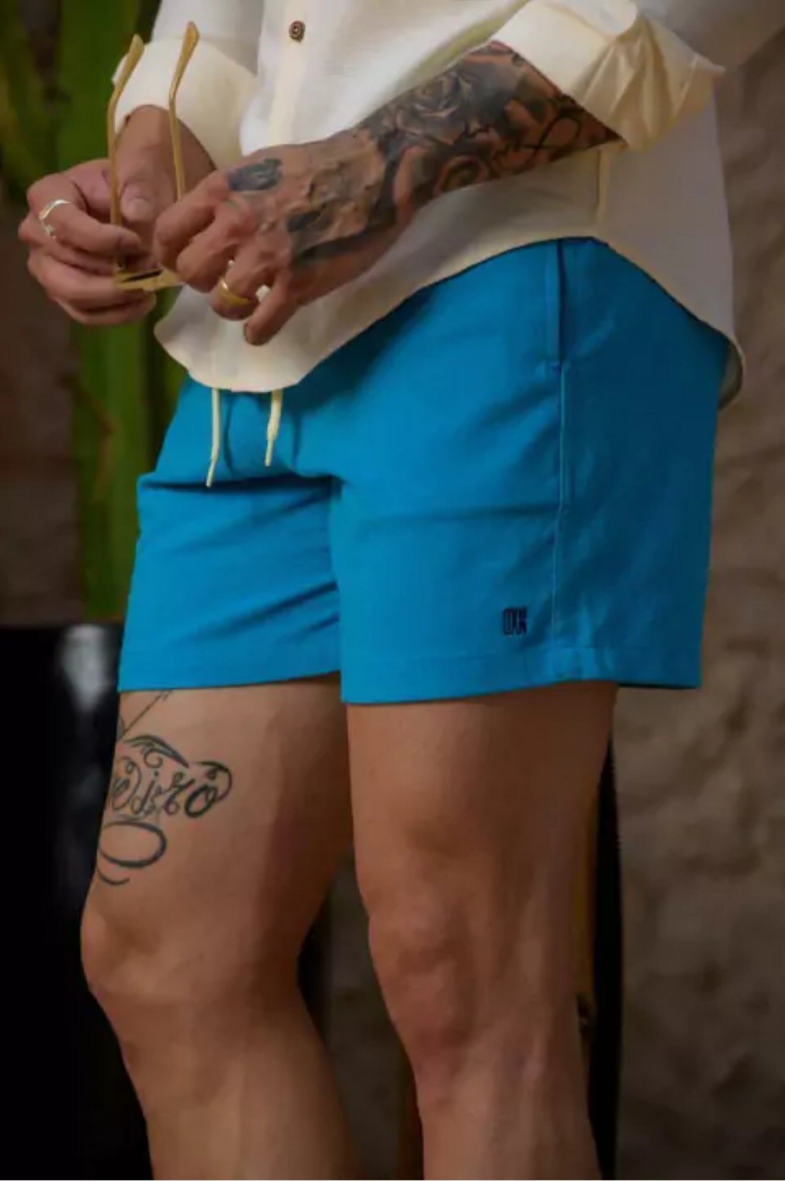 Short Linho com Elastano Azul Claro - Up