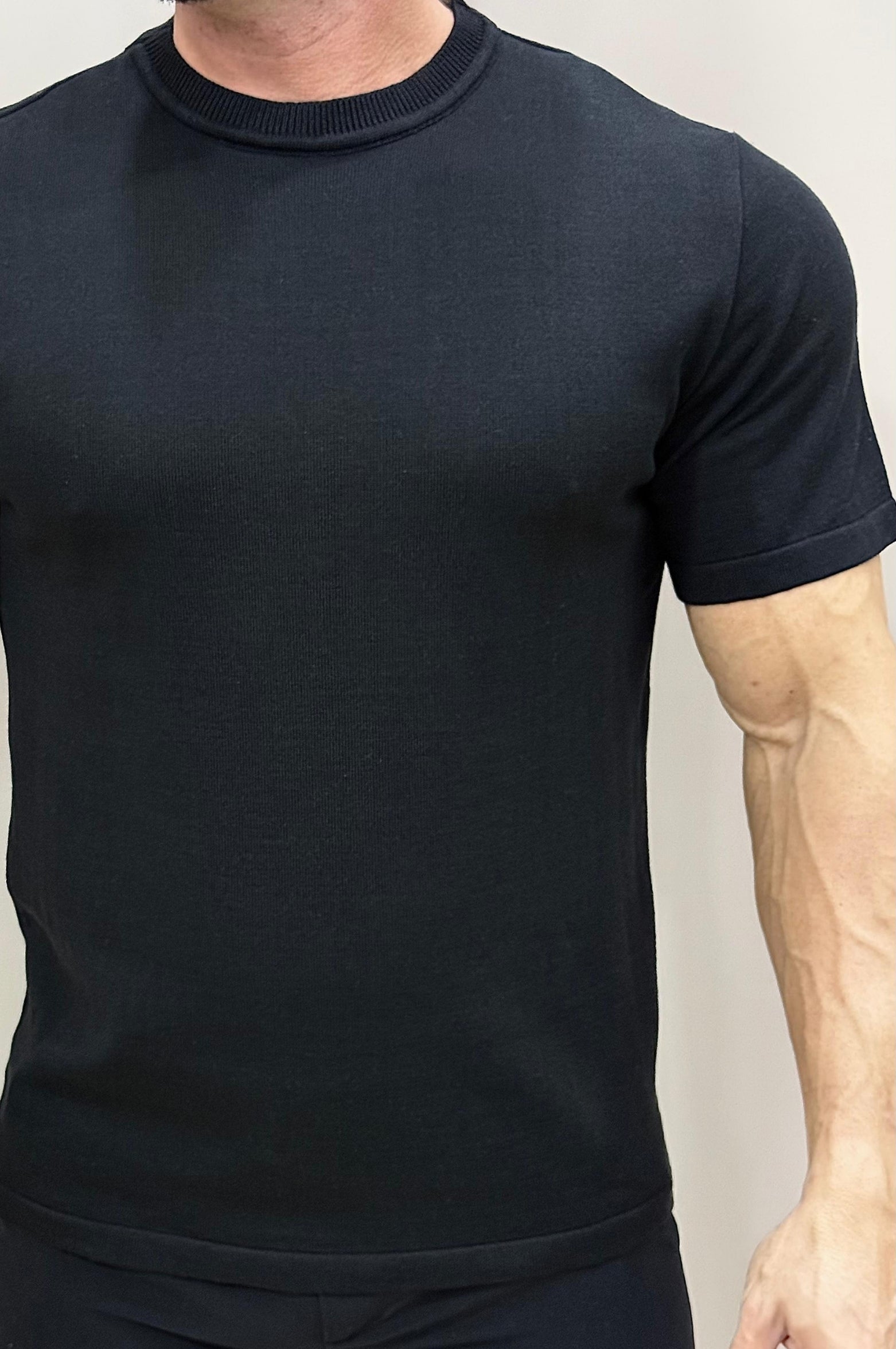 Camiseta Tricot Slim Preto - Up