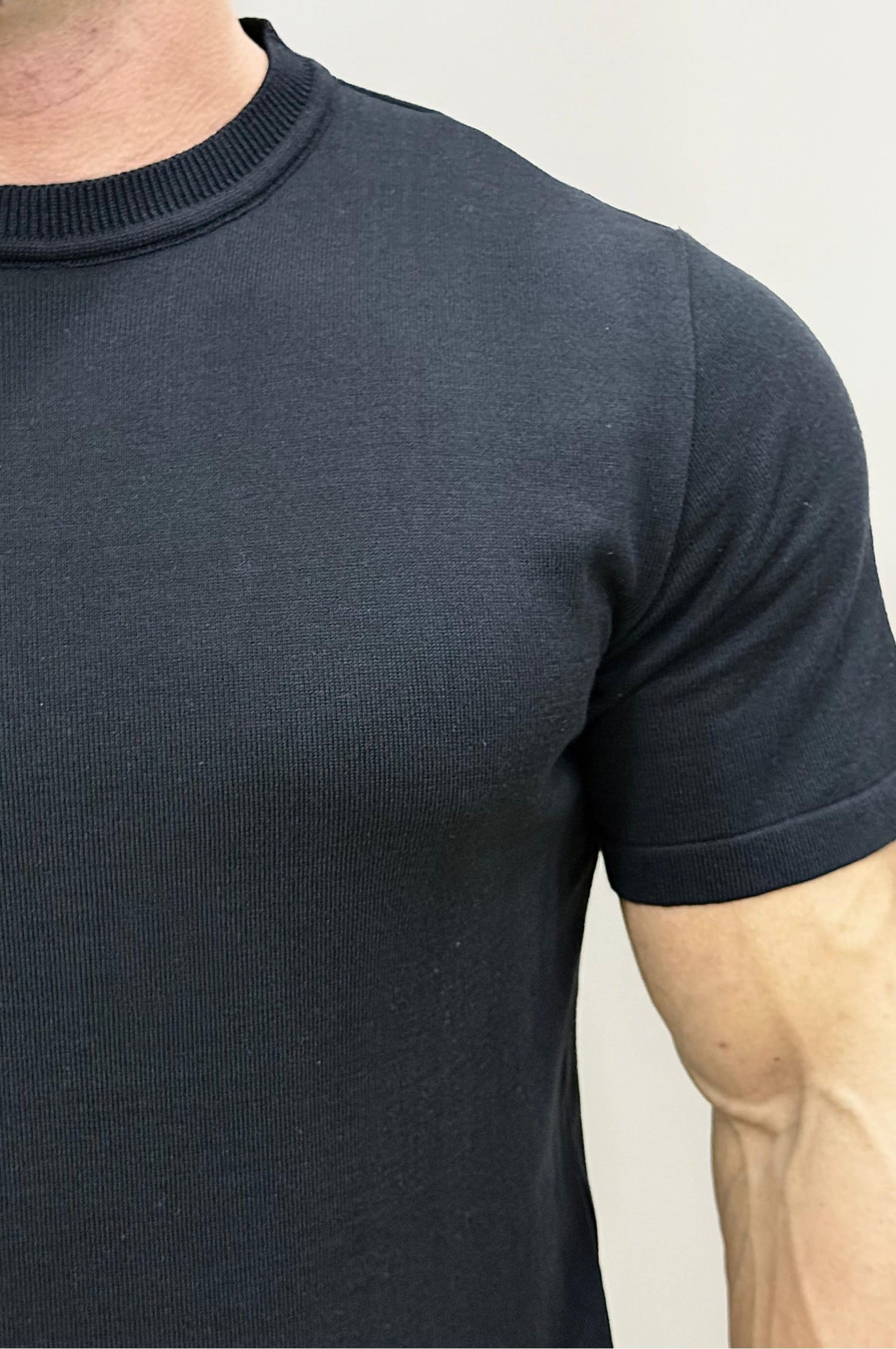 Camiseta Tricot Slim Preto - Up