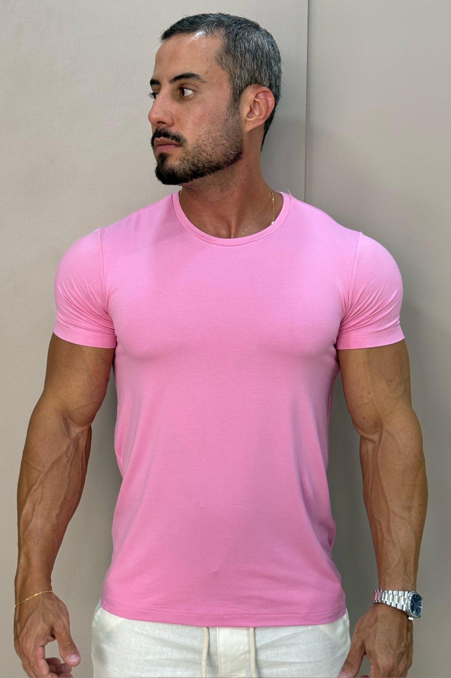 Camisa Essential Slim Fit Rosa - Up