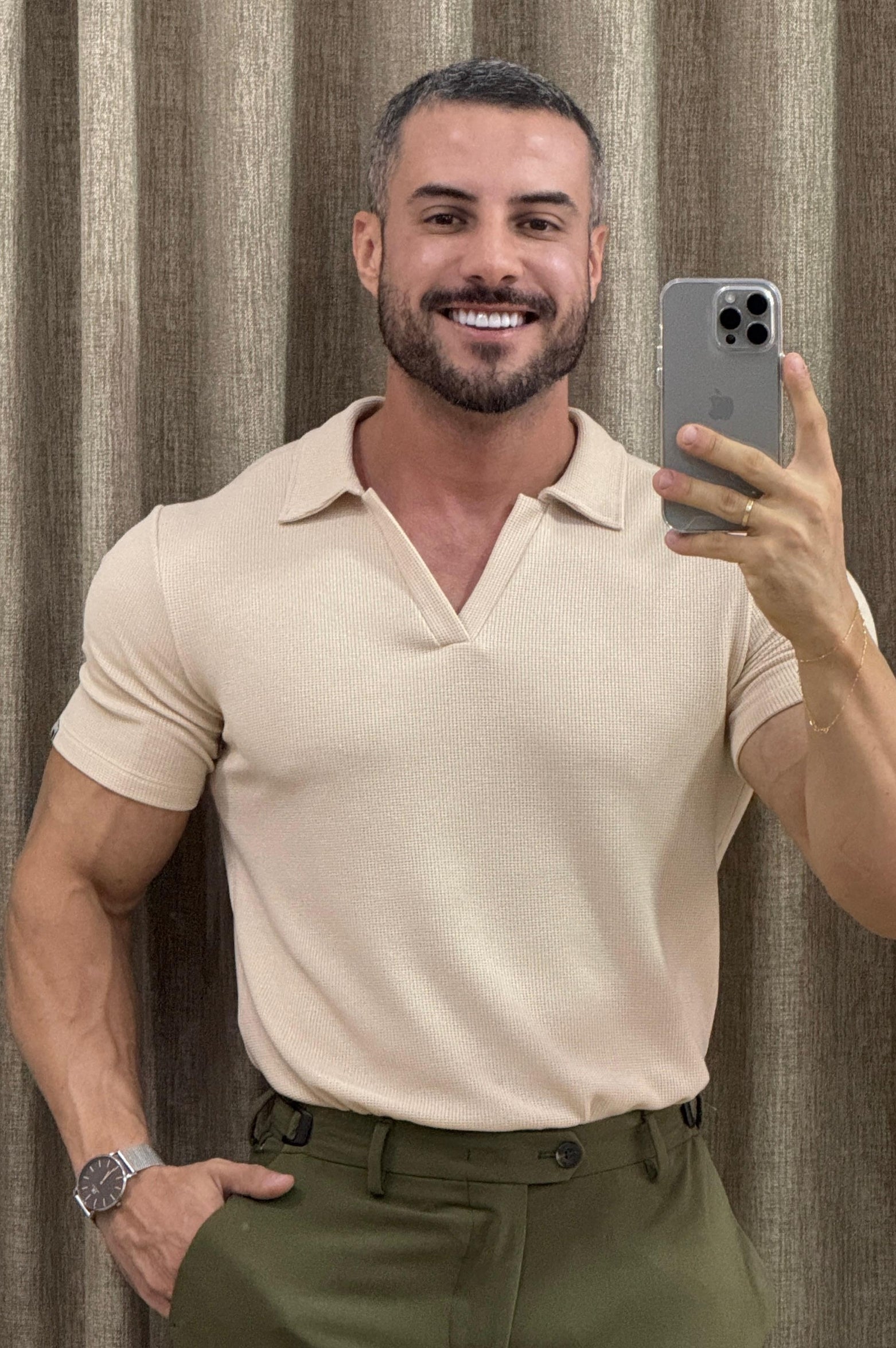 Camisa Polo Duna Bege - Up