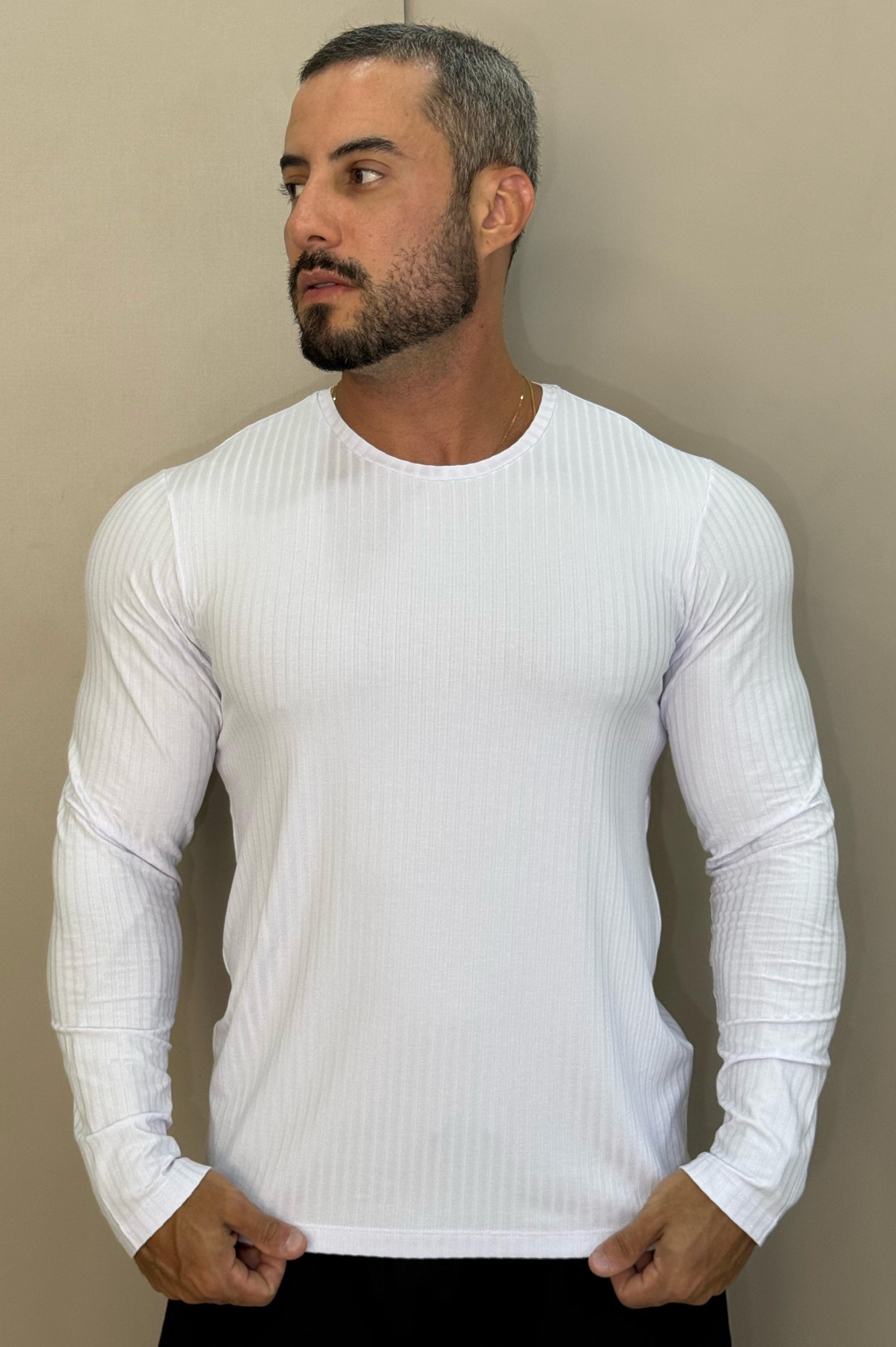Camiseta Euro Canelada Slim Fit Branco - Up