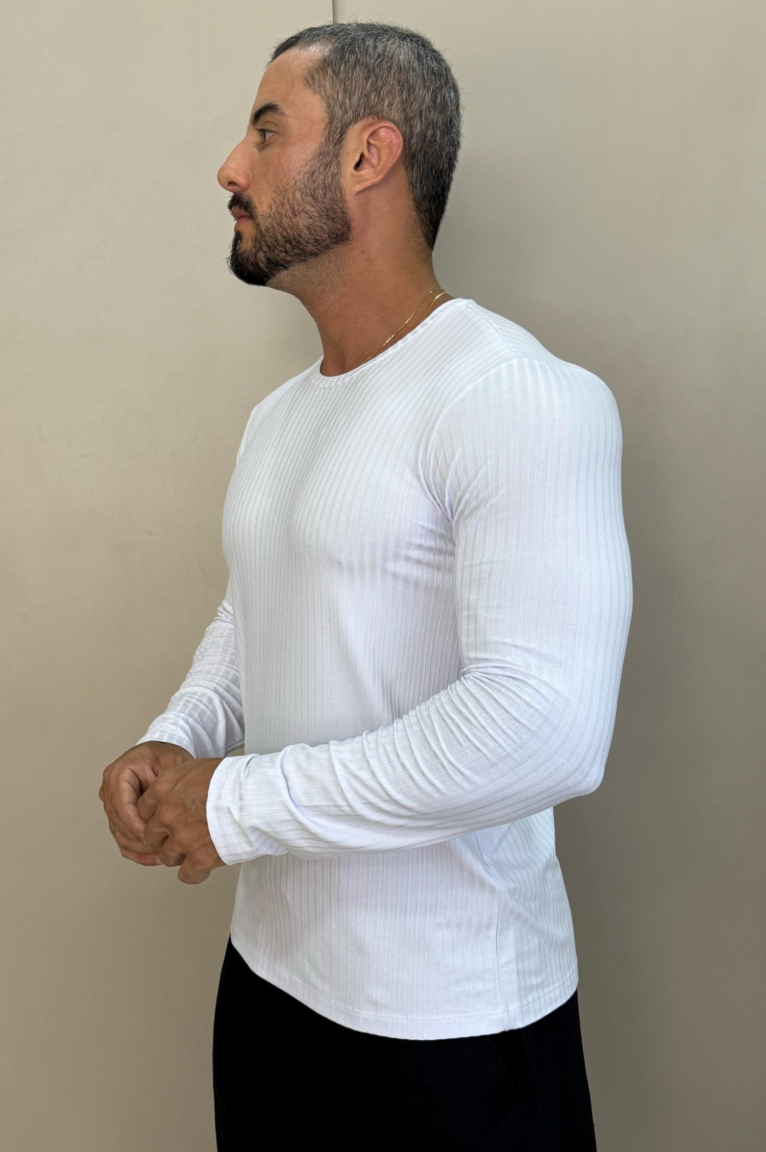 Camiseta Euro Canelada Slim Fit Branco - Up