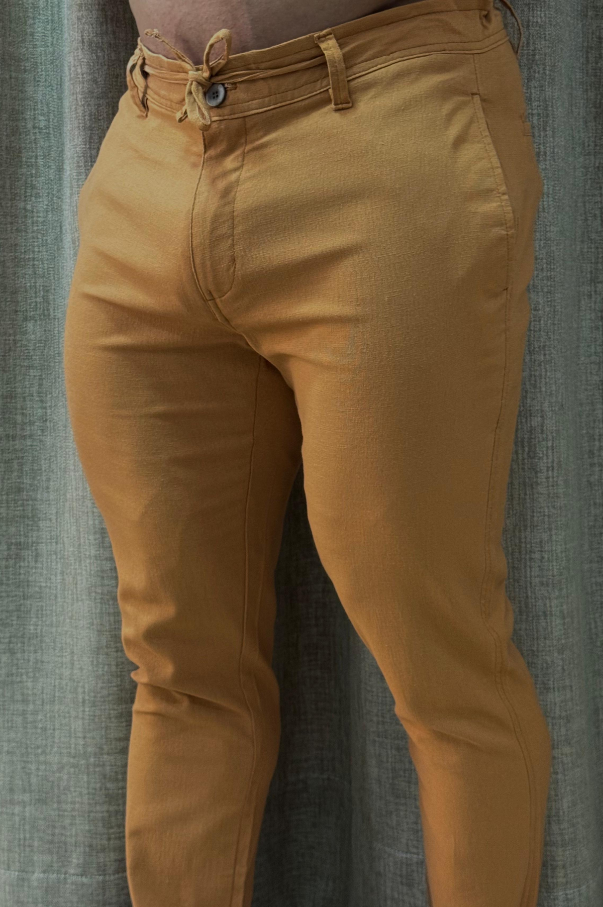 Calça Linho Slim Anderlecht Abóbora - Up