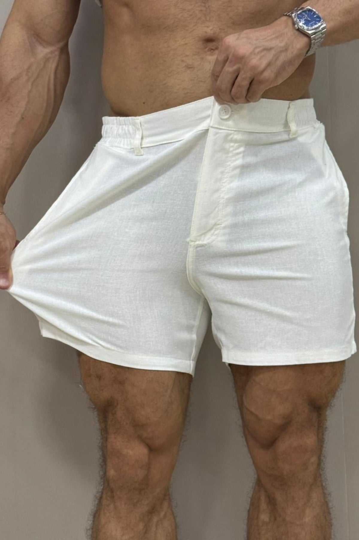 Short Linho Alfaiataria Branco - Up
