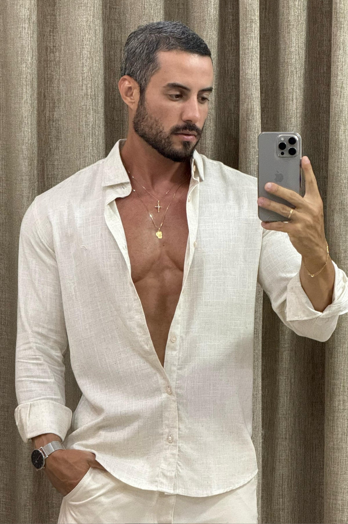 Camisa Social Solaris Palha - Up