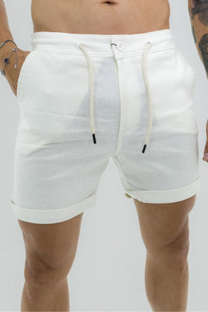 Bermuda Dubai Linho com Elastano Branco - Up