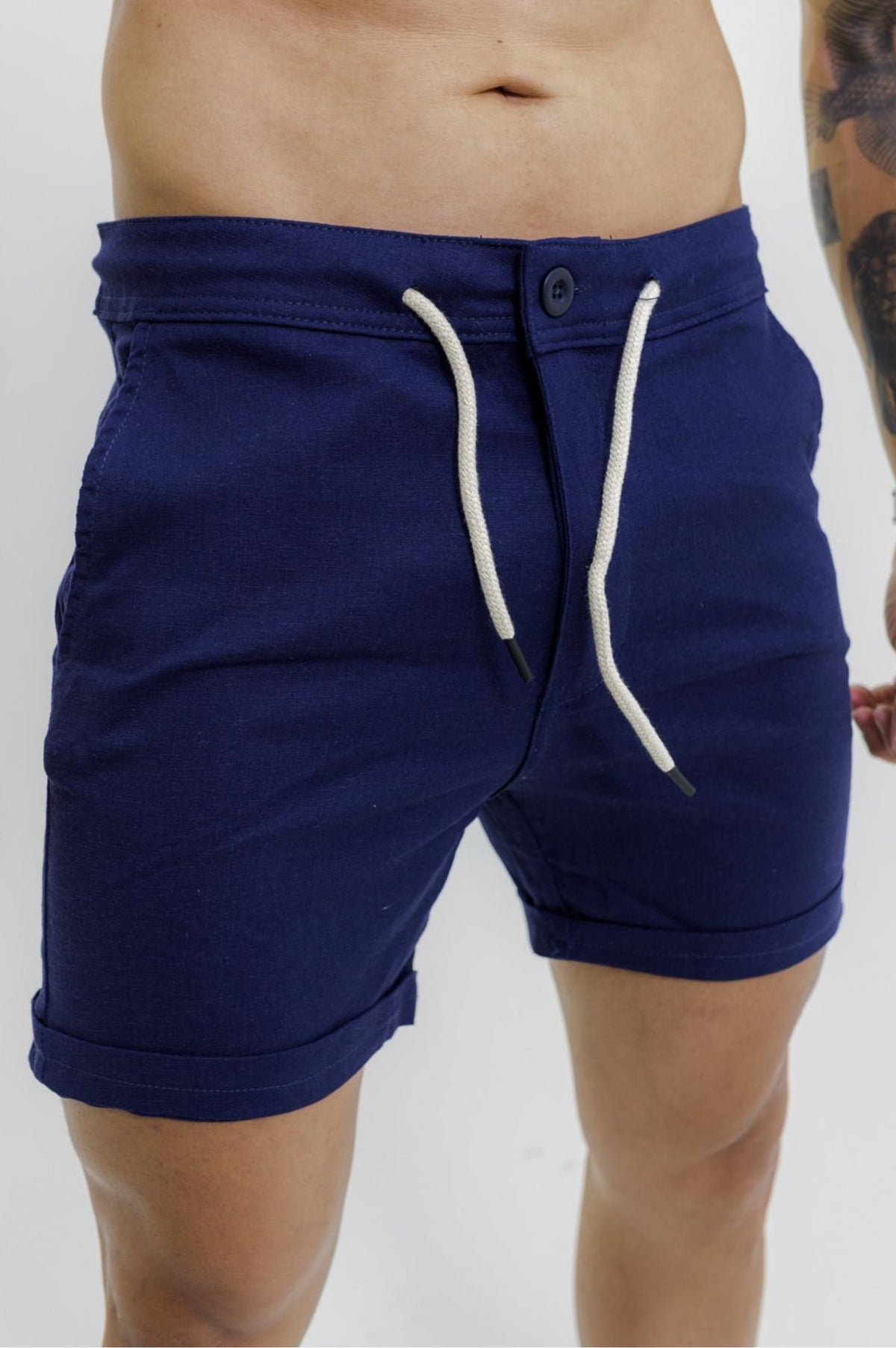 Bermuda Dubai Linho com Elastano Azul Marinho - Up