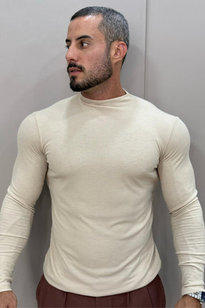 Camisa Aura Bege Manga Longa - Up