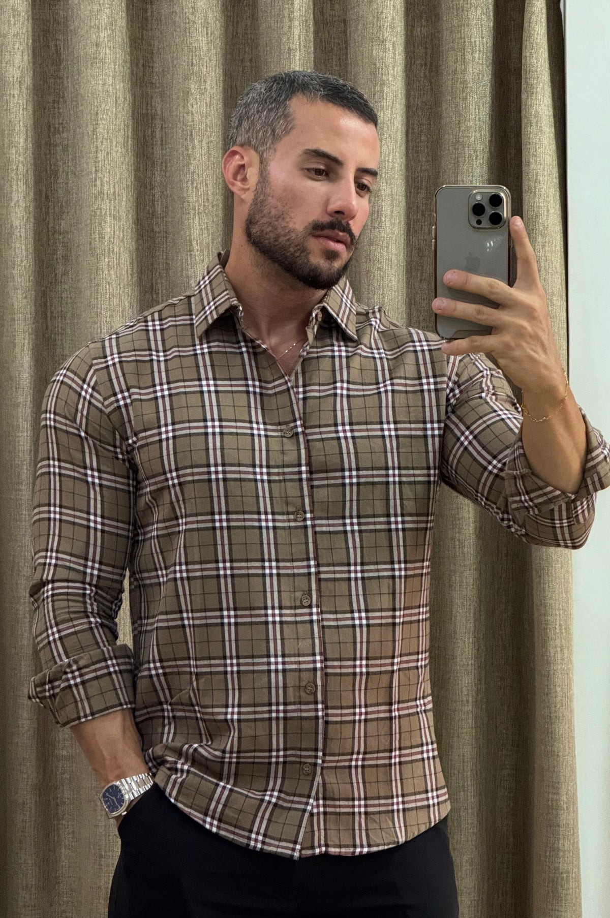 Camisa Xadrez Marrom - Up