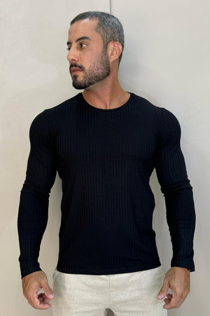 Camiseta Euro Canelada Slim Fit Preto - Up