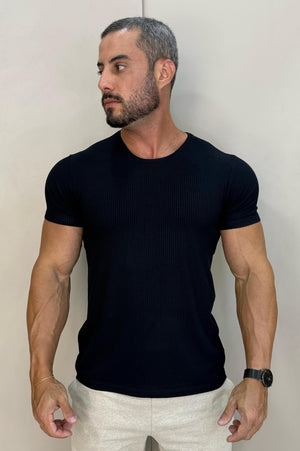 Camisa Class Canelada Slim Fit Preto - Up