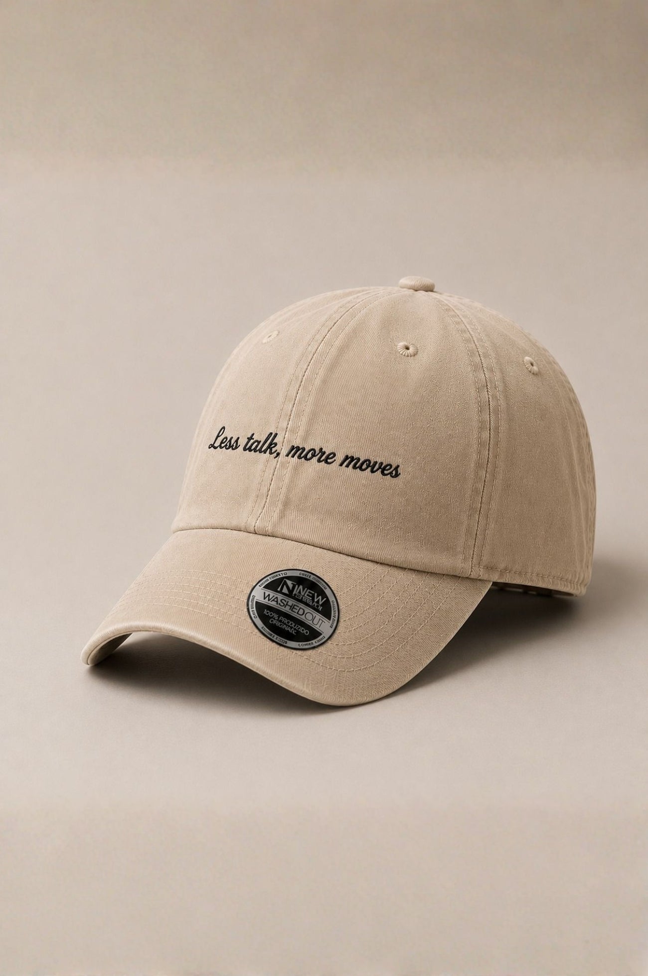 Boné Dad Hat - Less Talk, More Moves Bege