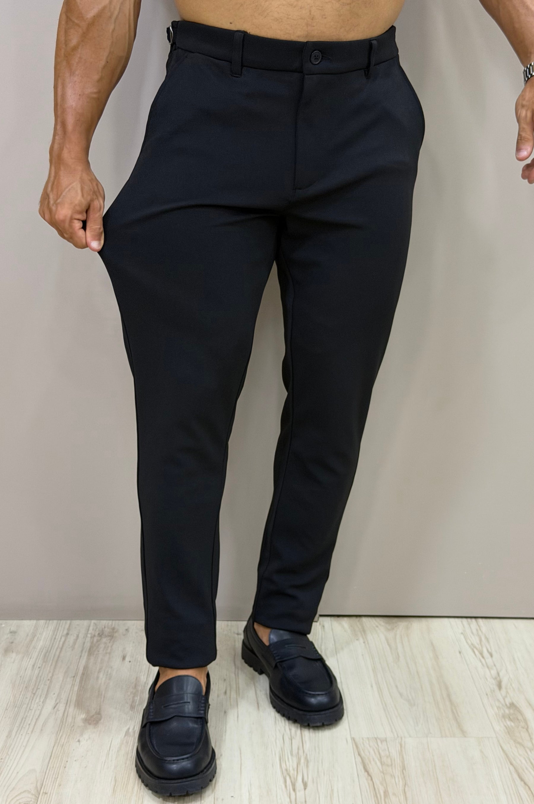 Calça Alfaitaria com Ajuste Lateral Slim Bulggari