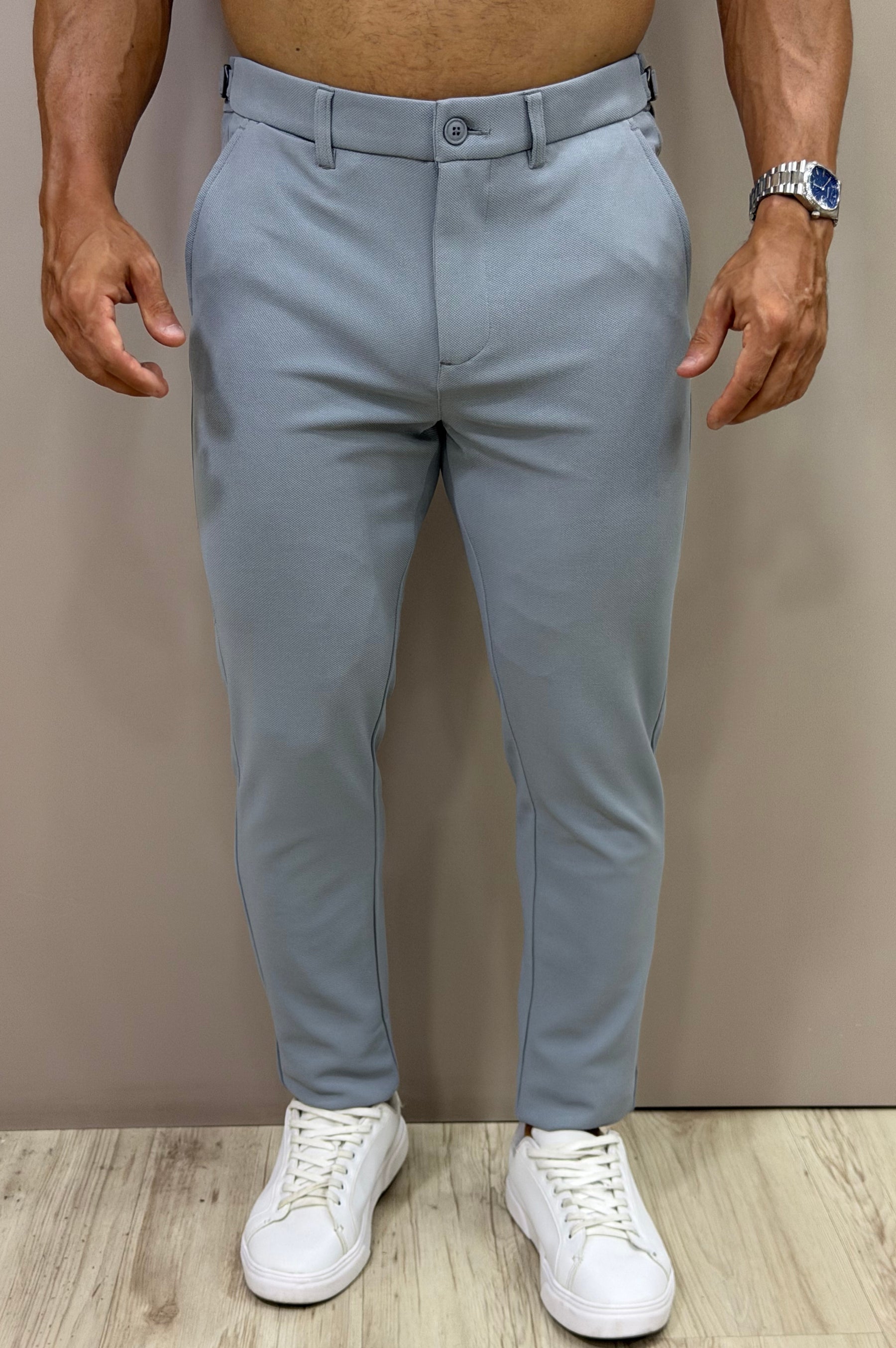 Calça Alfaitaria com Ajuste Lateral Slim Bulggari