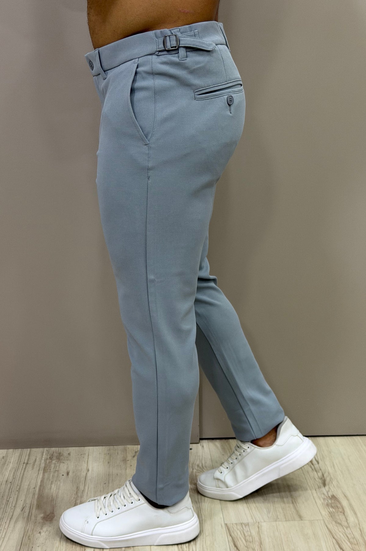 Calça Alfaitaria com Ajuste Lateral Slim Bulggari