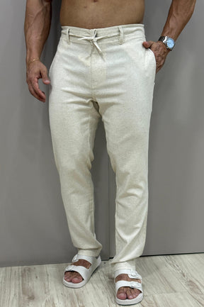 Calça Linho Slim Anderlecht Cru - Up