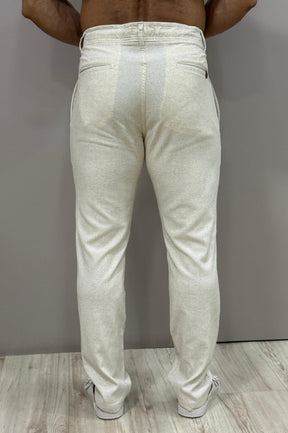 Calça Linho Slim Anderlecht Cru - Up