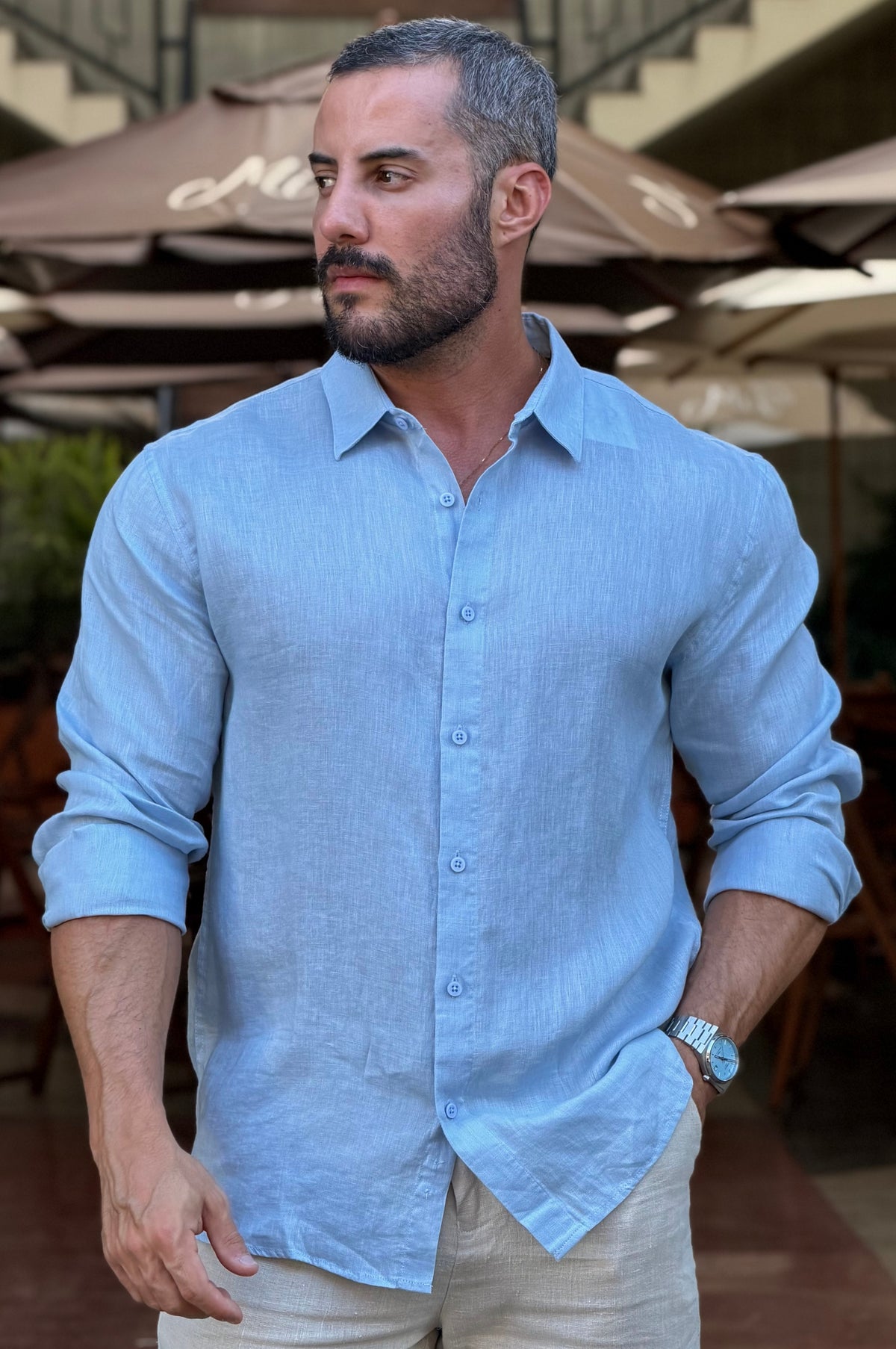 Camisa Linho Mar - UP