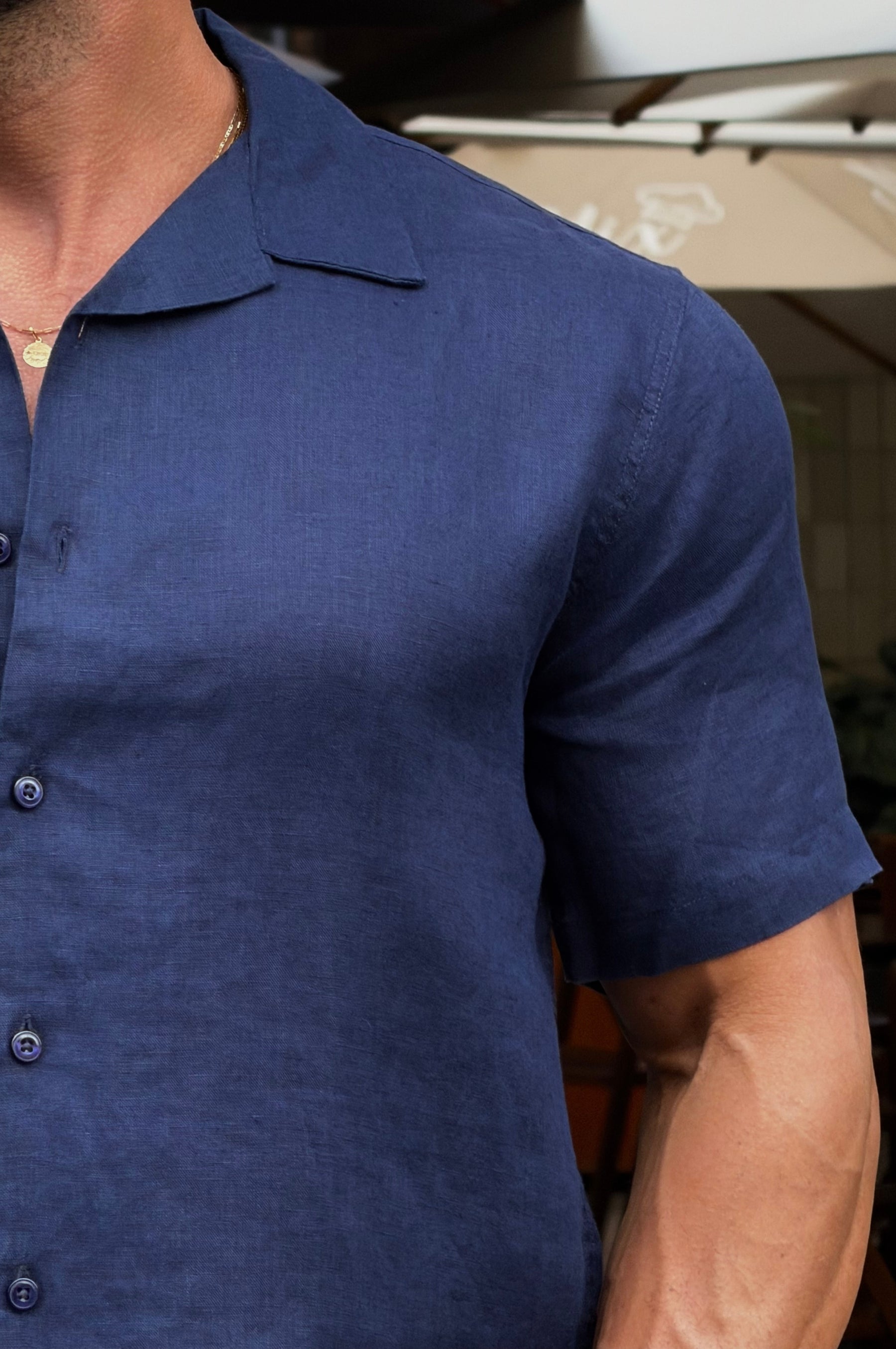 Camisa Linho Mar Manga Curta - Up