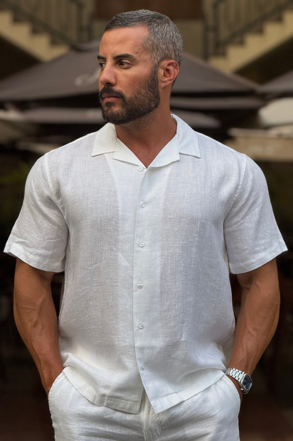 Camisa Linho Mar Manga Curta - Up