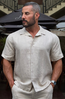 Camisa Linho Mar Manga Curta - Up