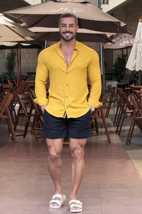 Camisa Resort Gola Padre Manga Longa - Up