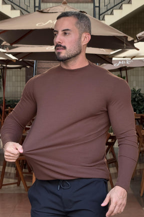 Camisa Aura Marrom Manga Longa - Up