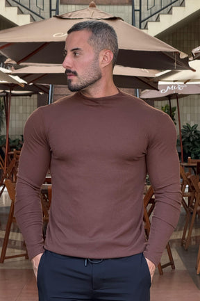 Camisa Aura Marrom Manga Longa - Up