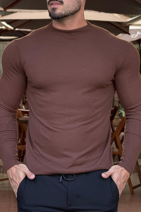 Camisa Aura Marrom Manga Longa - Up