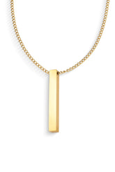 Colar Masculino Dourado com Pingente Barra