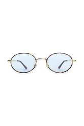 Óculos de Sol Oval Asti Tortoise com Lente Azul