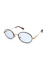 Óculos de Sol Oval Asti Tortoise com Lente Azul