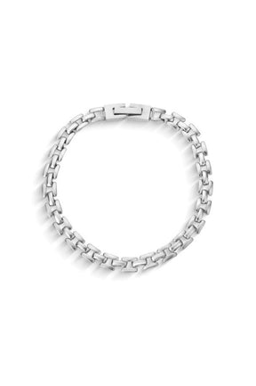 Pulseira Malha Clock Prata
