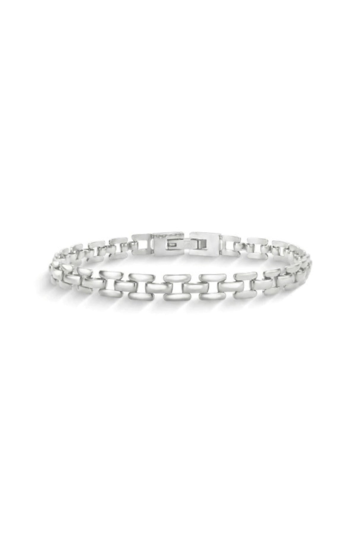 Pulseira Malha Clock Prata