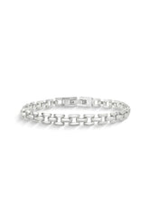 Pulseira Malha Clock Prata