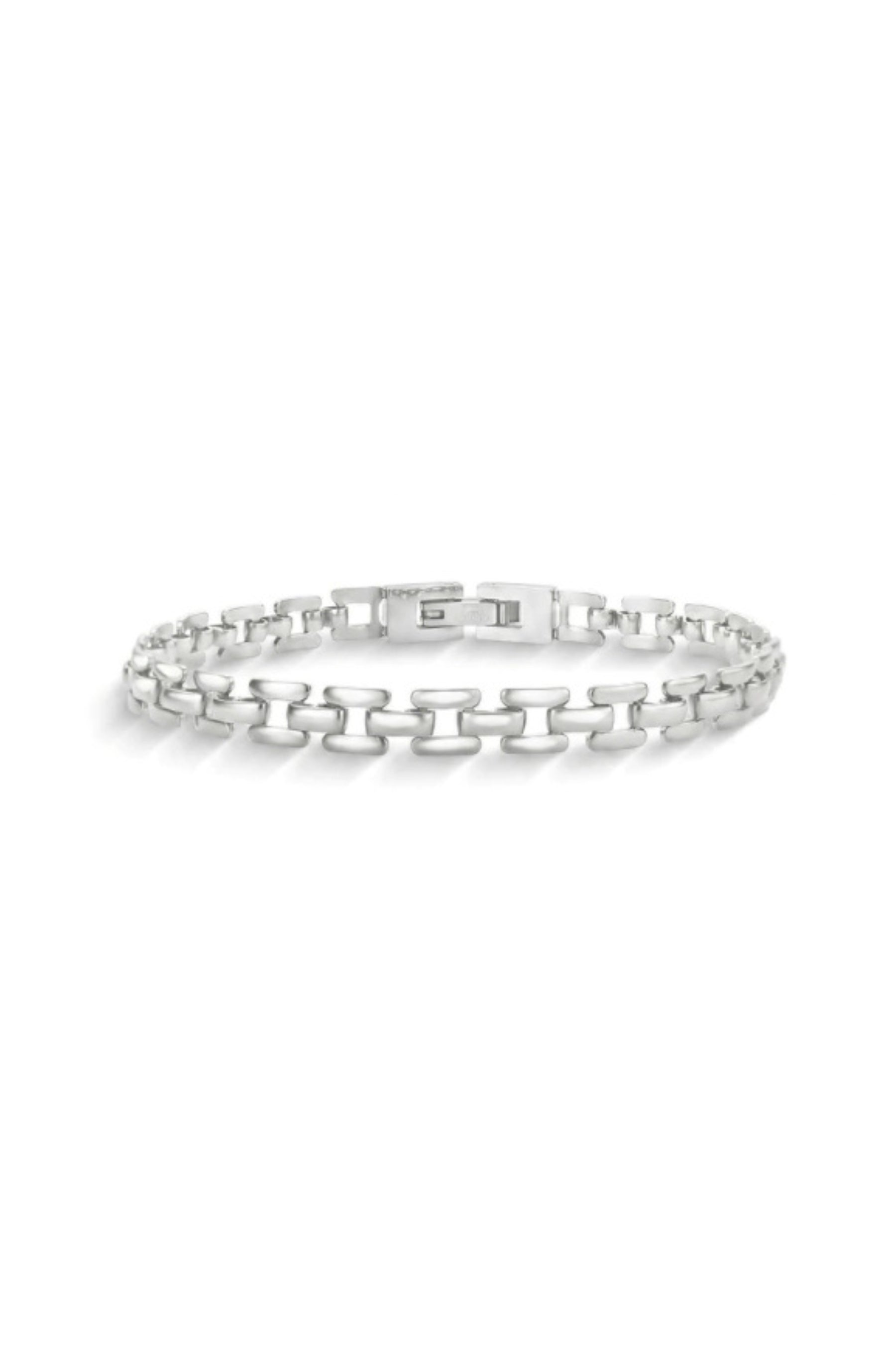 Pulseira Malha Clock Prata