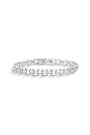 Pulseira Malha Clock Prata